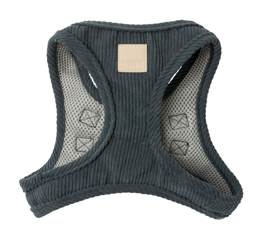 FuzzYard Life Corduroy Step In Harness - Slate Grey