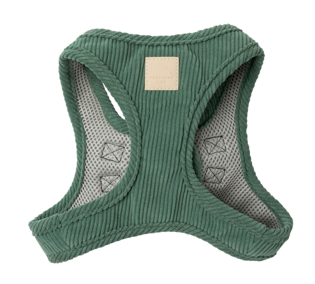 FuzzYard Life Corduroy Step In Harness - Myrtle Green