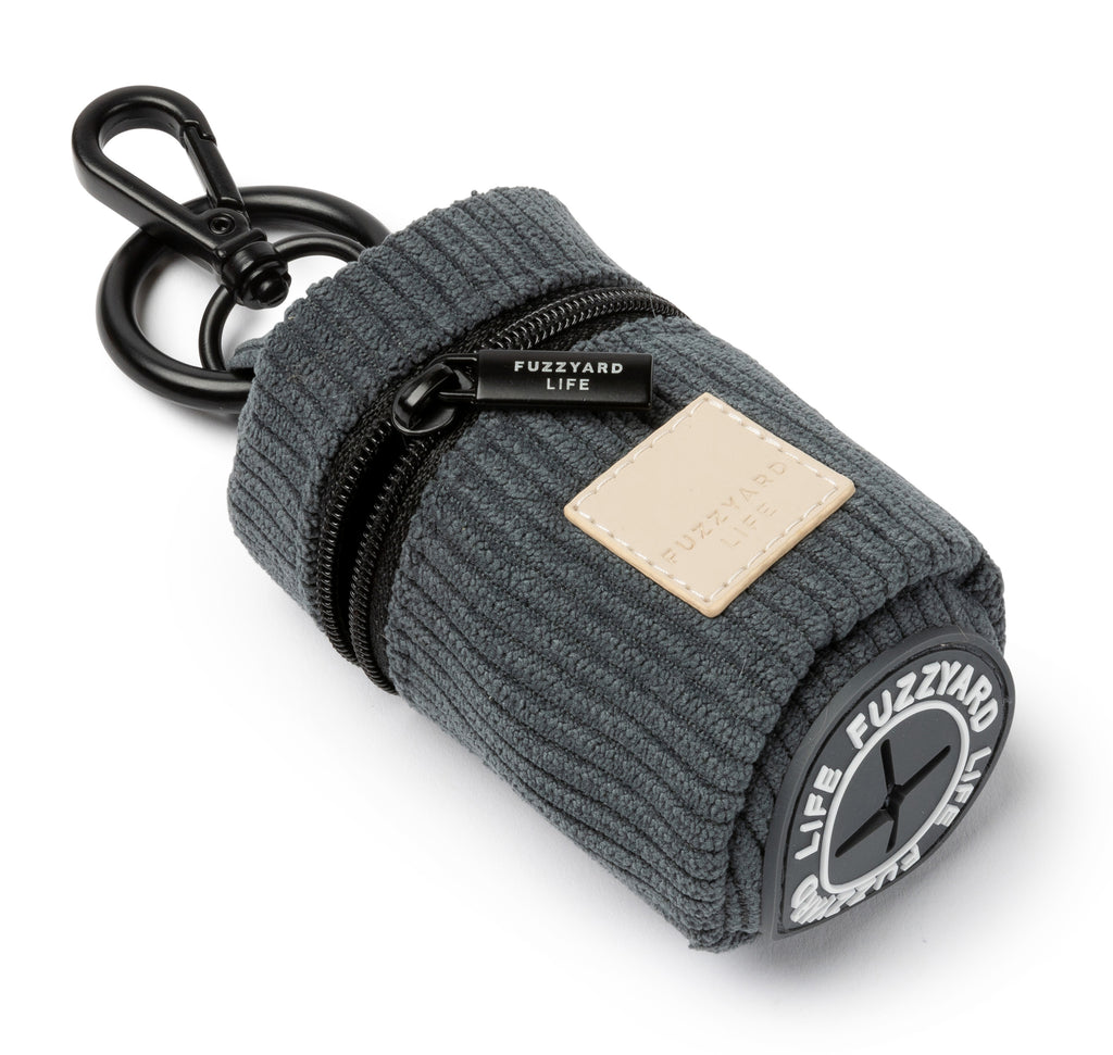 FuzzYard Life Corduroy Poop Bag Dispenser - Slate Grey